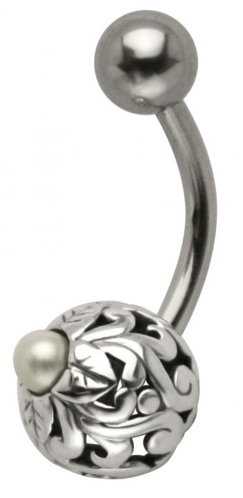 Bauchnabelpiercing Ornamente Kugel mit Perle Lochmuster