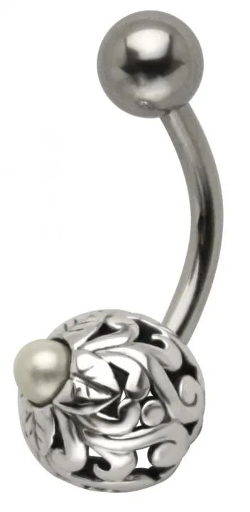🦚 Bauchnabelpiercing Ornamente Kugel mit Perle Lochmuster