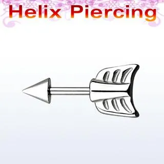 🦚 Helix Tragus Piercing Pfeil Barbell 1.2mm x 6mm
