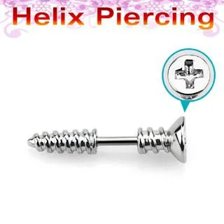 🦚 Helix Tragus Piercing Schraube Barbell 1.2mm x 6mm