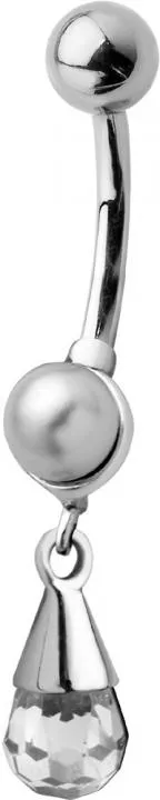 🦚 Bauchnabelpiercing Perle mit geschliffenem Kristall Stein Anhänger