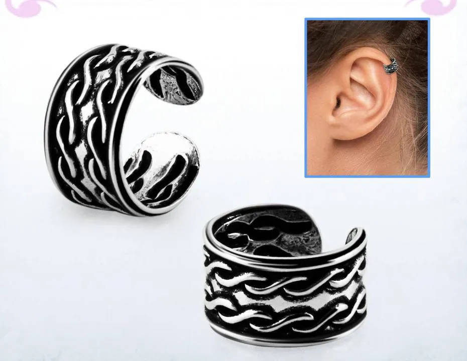 🦚 Ohrklemme Ear Cuff aus Silber mit Motiv Ketten