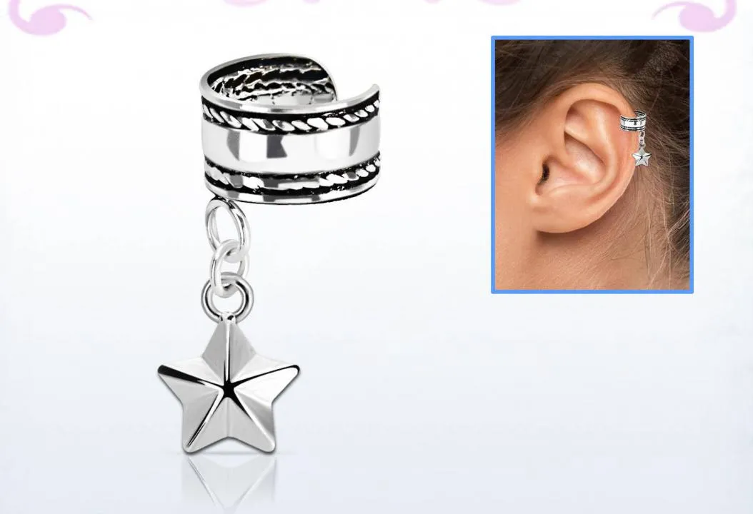 🦚 Ohrklemme Ear Cuff aus Silber mit Anhänger Stern