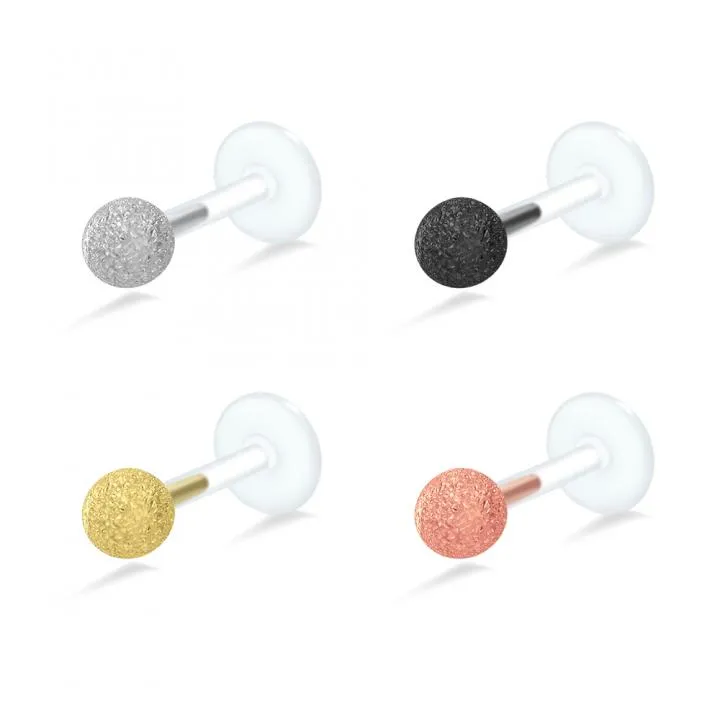 🦚 PTFE Tragus Labret 3.5mm-Diamantoptik-Kugel silber schwarz goldfarbig roségoldfarbig