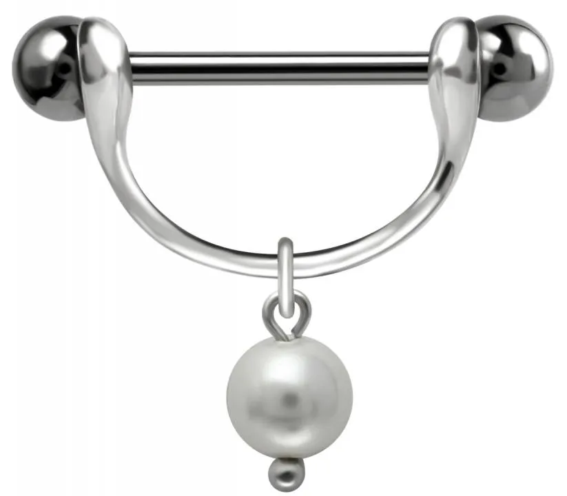🦚 Brustwarzenpiercing Schild Perlen Anhänger mit Barbell Nipple Piercing
