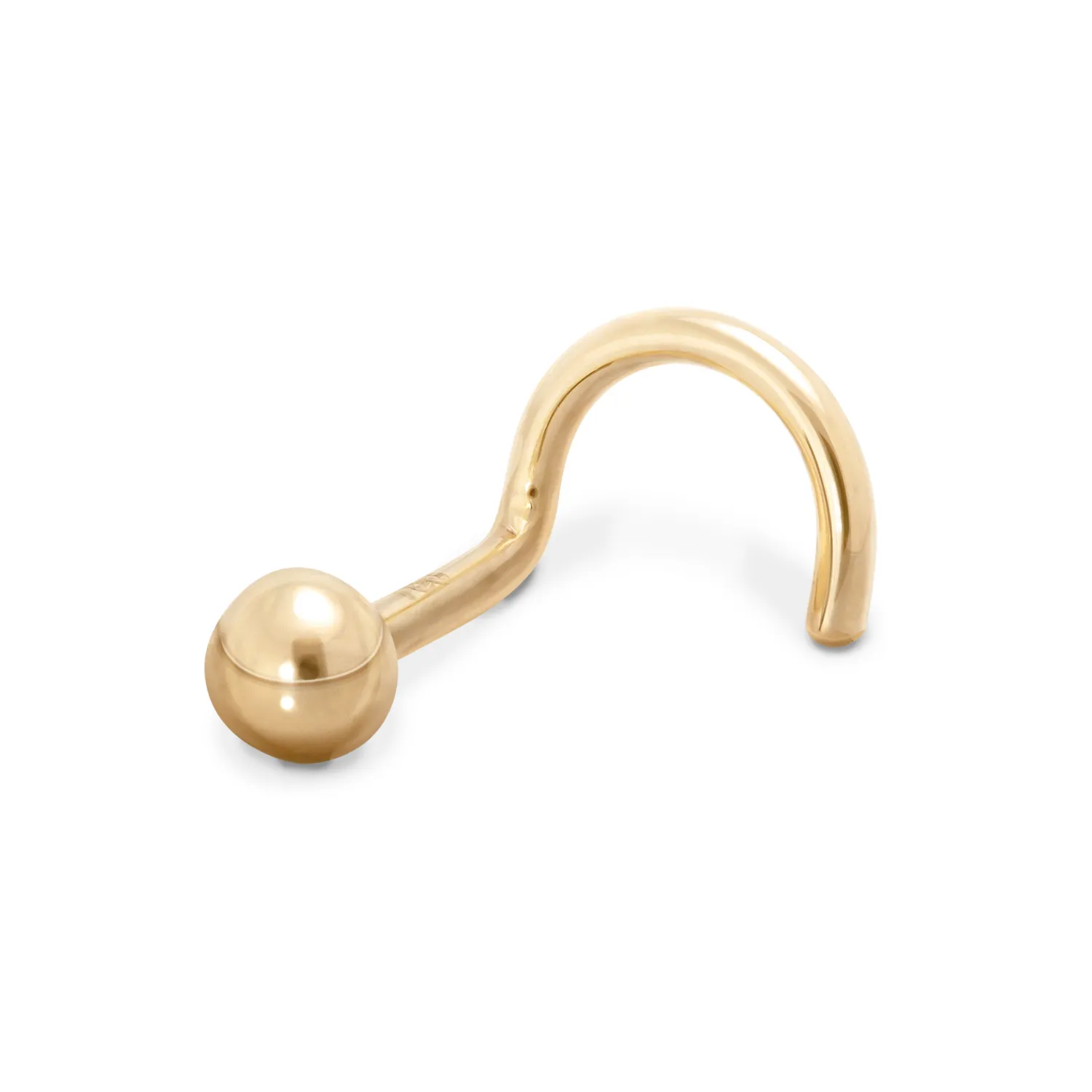 🦚 Exklusiver 18Karat Gelbgold Nasenstecker 2.2mm-Kugel  Stabstärke: 0.8mm