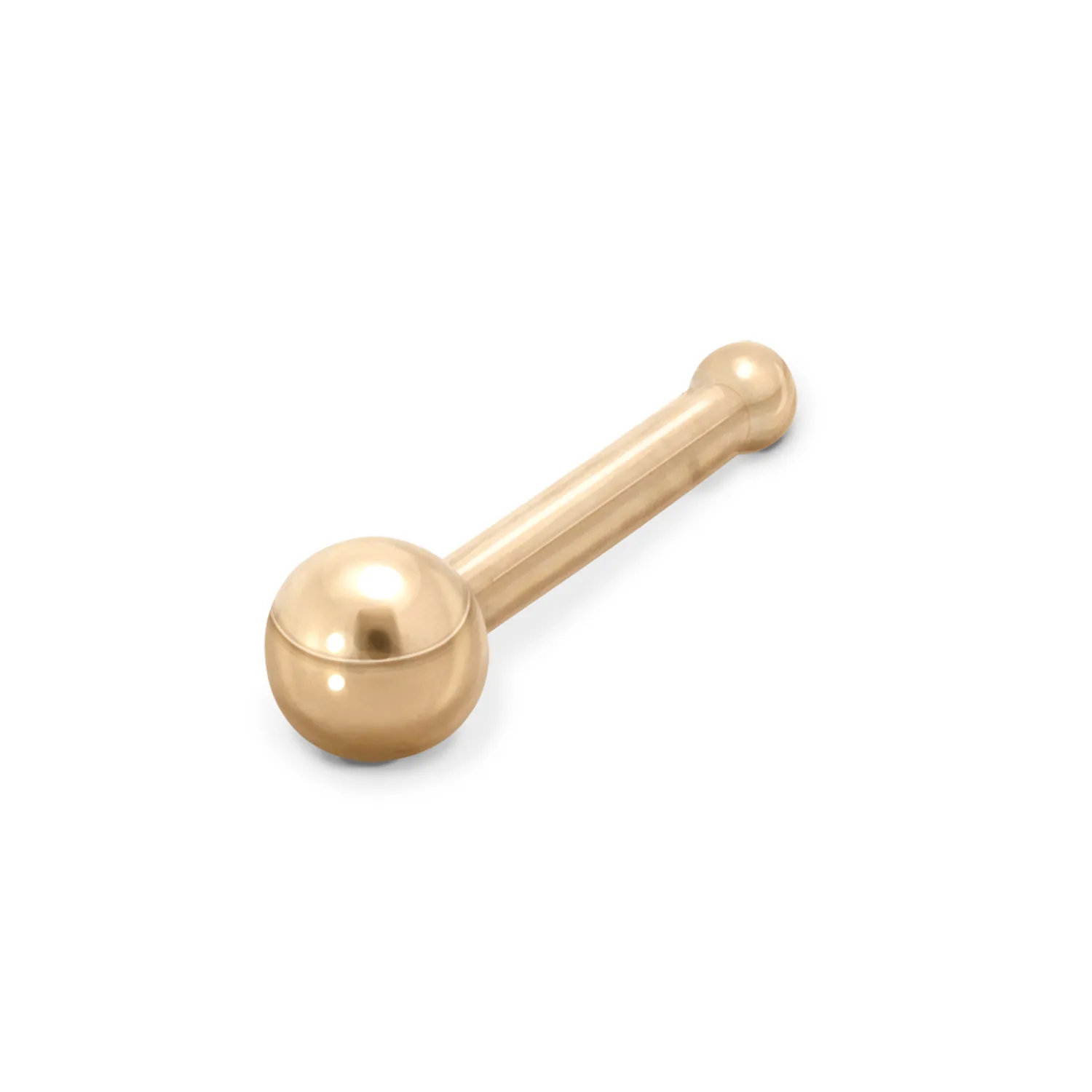 🦚 Exklusiver 18Karat Gelbgold Nasenstecker Pin 2mm-Kugel  Stabstärke: 0.8mm