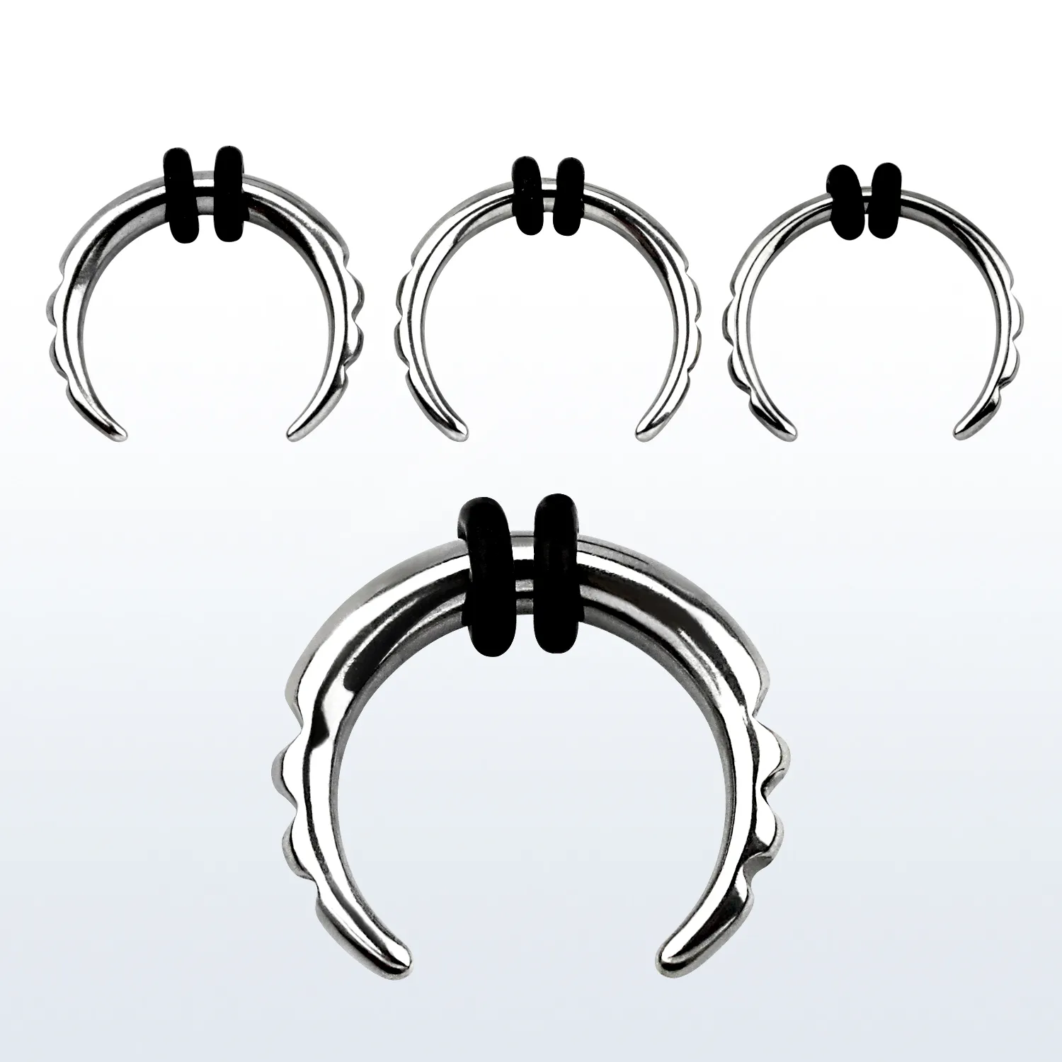 🦚 Septum Buffalo Claw Büffelring geriffelt aus Chirurgenstahl 316L