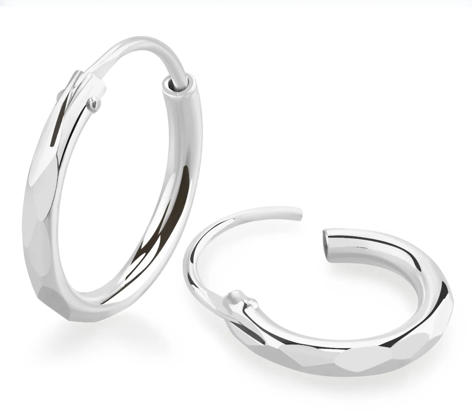 🦚 Schönes Paar Ohrringe aus 925er Sterling Silber abgerundet mit Diamantschliff