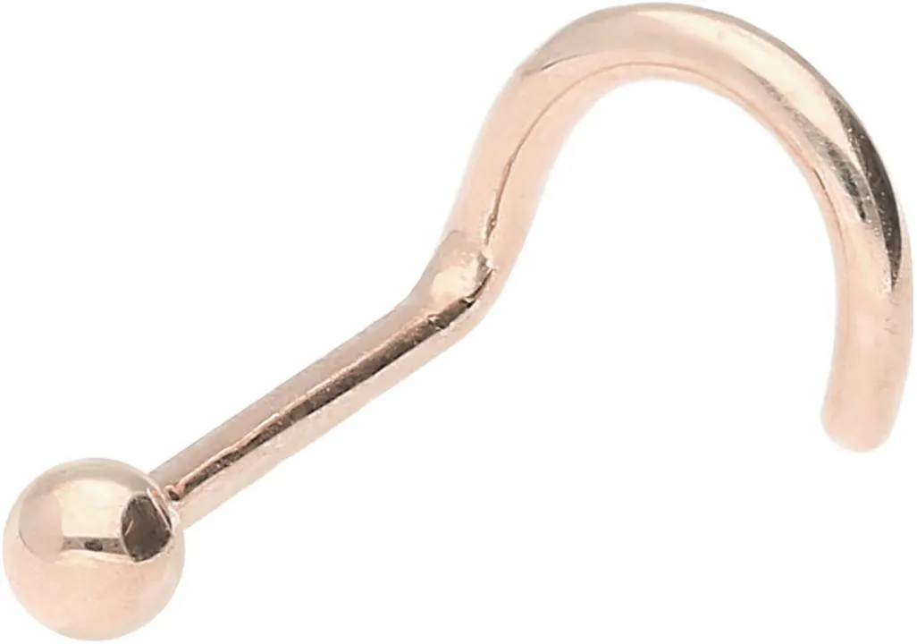 🦚 18Karat Echtgold Roségold Nasenstecker mit 1.6mm-Kugel