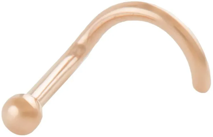 🦚 Nasenstecker Spirale Chirurgenstahl roségoldfarbig Kugel  1.0mm Stärke