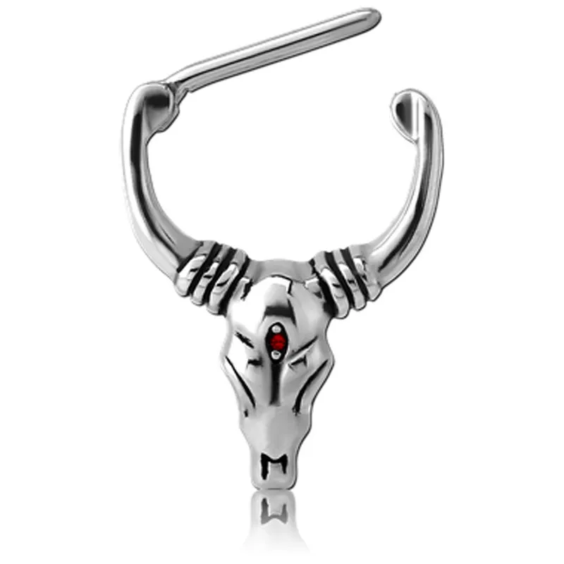 🦚 Brustwarzenpiercing Nippelpiercing Clicker mit Motiv Büffel Buffalo   1.6mm x 16mm