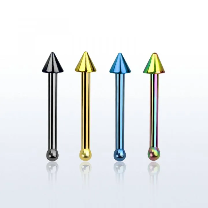 🦚 Nasenstecker Pin mit 1.5mm-Spitze schwarz rainbow dunkelblau goldfarbig