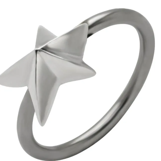 🦚 BCR Piercing Ring mit Stern Motiv Klemmring