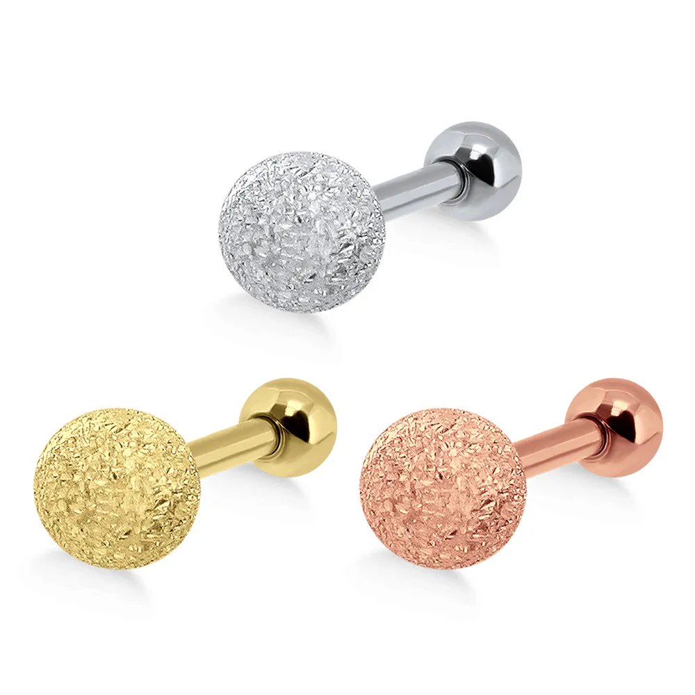 🦚 Helix Tragus Piercing Diamantoptik 5.5mm-Silberkugel silberfarbig goldfarbig roségoldfarbig