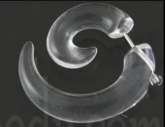 🦚 Fake Piercing Expander Acryl Transparent Dehnungssichel Claw